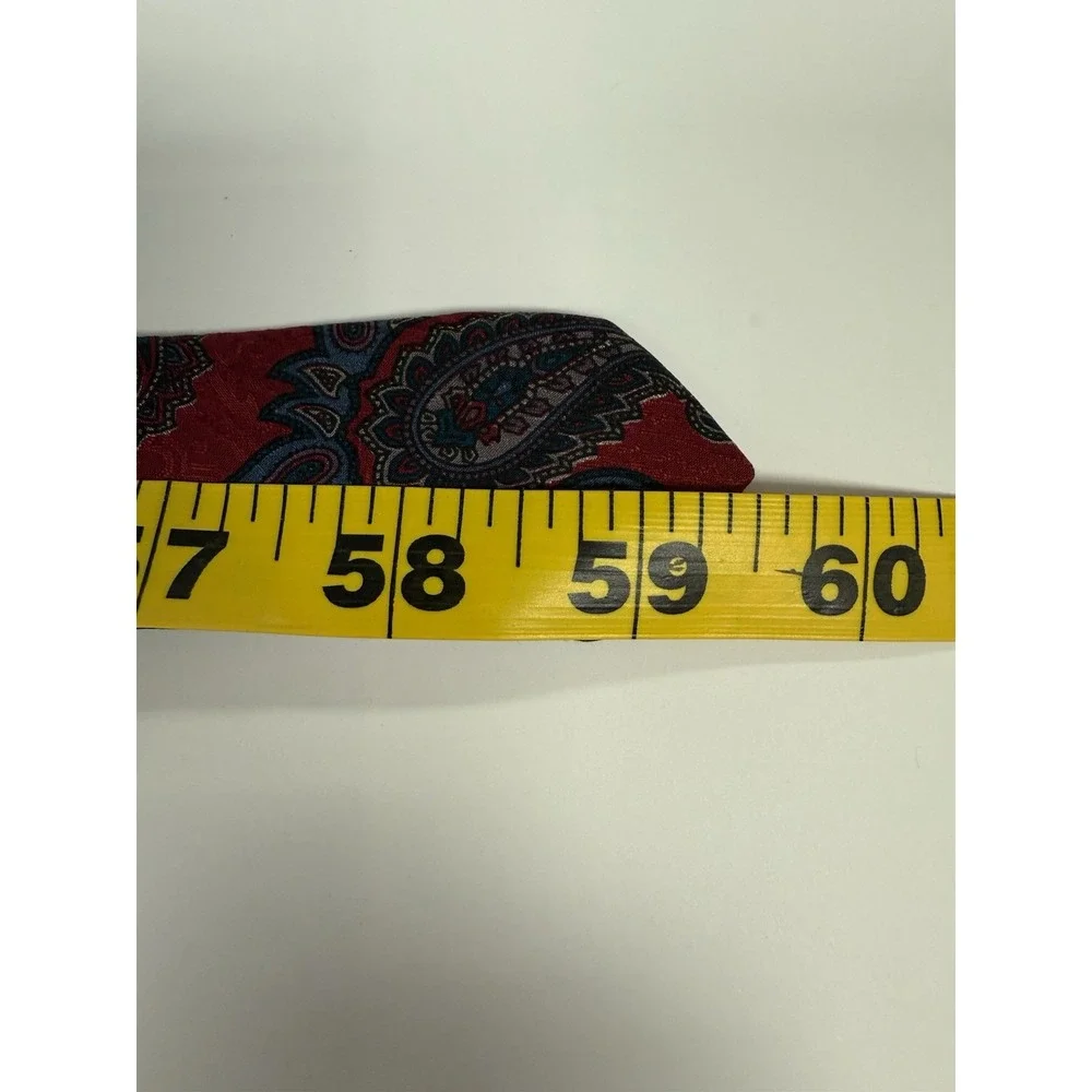 AIW Tie Red Paisley 100% Silk 59.5x3.75